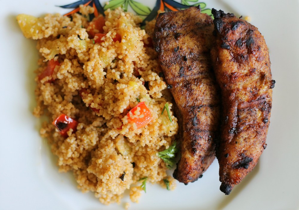 Grilled Caribbean Chicken with Couscous